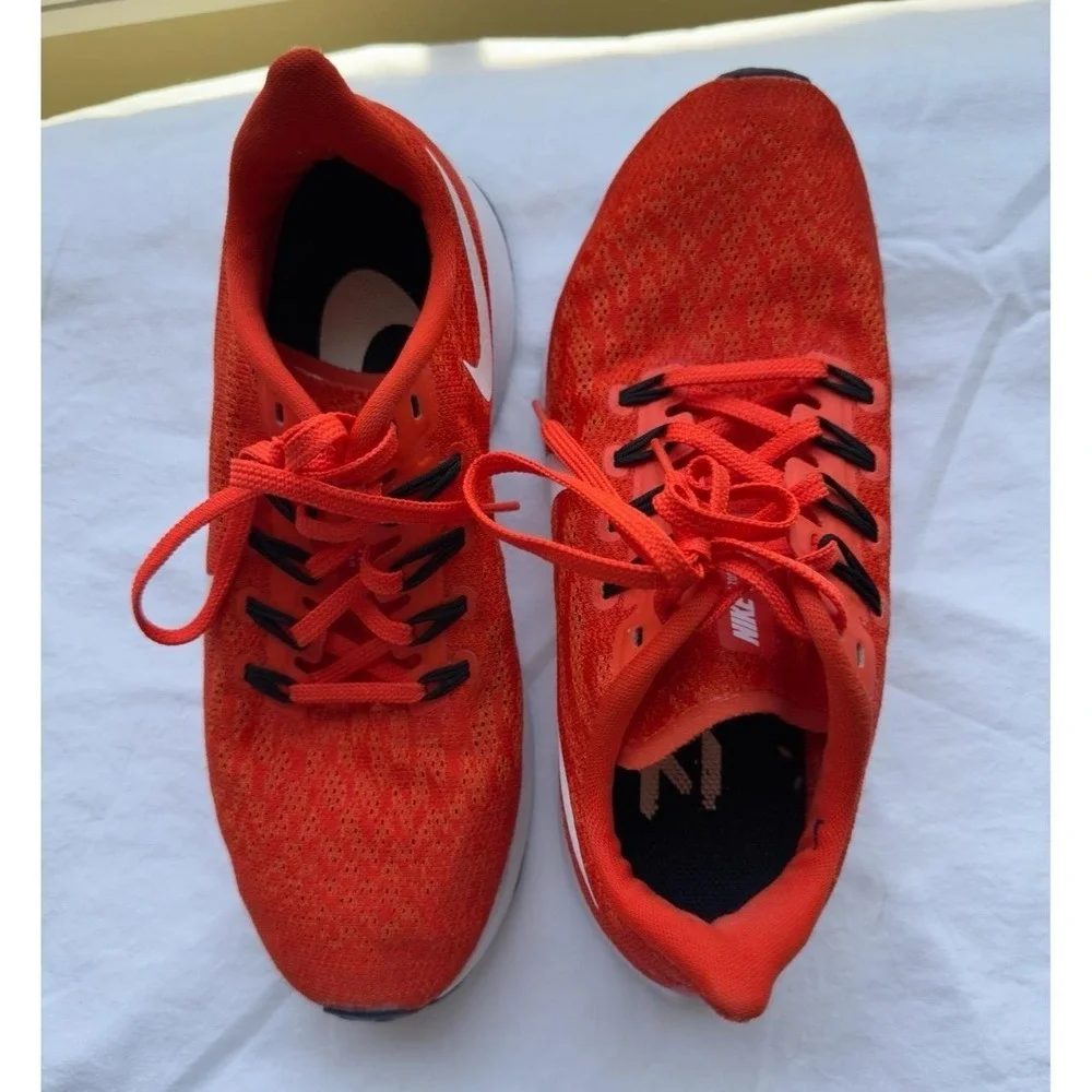 Nike Sneakers Womens 7.5 Orange‎ White Running Shoes Zoom Pegasus 36 Lightweight